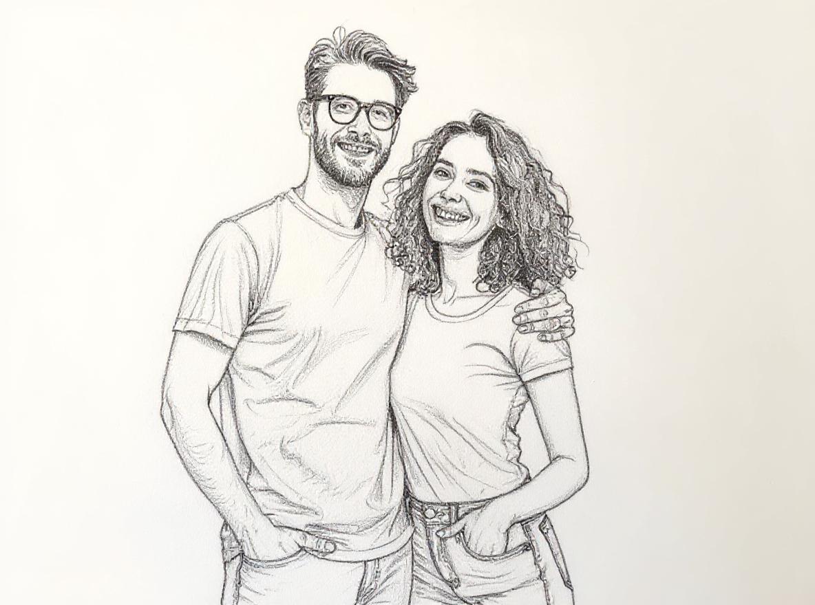 Turn this into classic pencil sketch with natural graphite lines