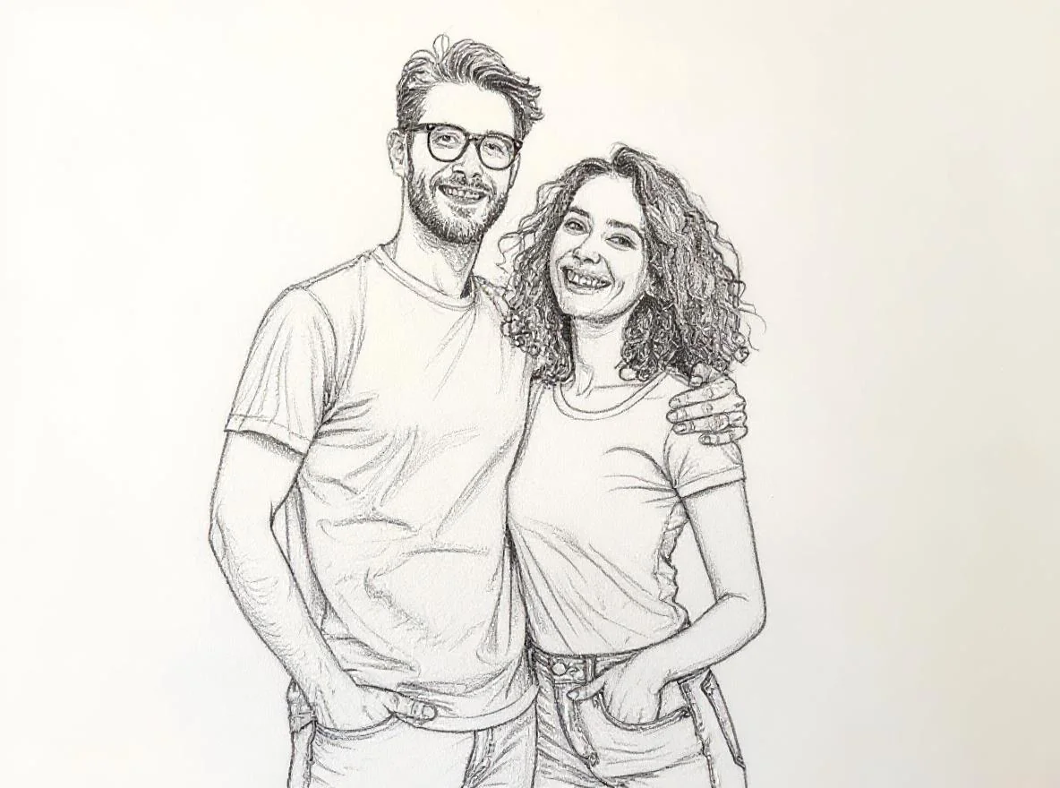Turn this into classic pencil sketch with natural graphite lines